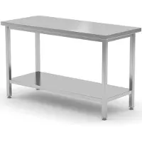 Selius Table de travail - Banc de travail - Table de travail en acier inoxydable - Plan de travail - Acier inoxydable AISI 430 - Surface de travail de 100 x 60 cm