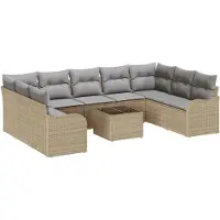 Selius Banc de jardin - Ensemble de salon - Banc d'extérieur - Mobilier de jardin - Banc de balcon - Ensemble modulaire de 9 pièces