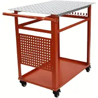 Selius Table de travail pour le travail des métaux - Table de travail - Table de travail en métal - Table de travail mobile - Table de travail en acier - Structure en acier robuste