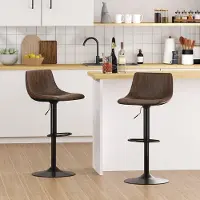 Selius Tabourets de bar - Tabourets - Tabourets de cuisine - Hauteur d'assise réglable - Rotation à 360° - Revêtus