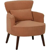 Selius Fauteuil Oranje - Fauteuil moderne - Fauteuil d'accent - Fauteuil - Fauteuil relax - Avec coussin lombaire