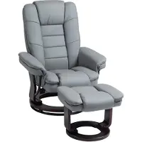 Selius Fauteuil relax - Fauteuil de détente - Fauteuil inclinable - Fauteuil avec repose-pieds - Gris - Dossier réglable jusqu'à 135°