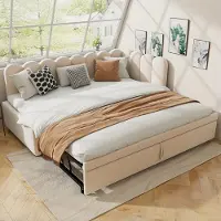 Selius Canapé-lit - Lit escamotable - Lit d'appoint - Canapé - Divan - En forme de L - Canapé rose convertible - 140x200 cm