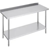 Selius Table de travail en acier inoxydable - Table en acier inoxydable - Banc de travail en acier inoxydable - Table de cuisine - Plan de travail - 60 x 24 pouces