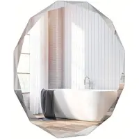 Selius Miroir de salle de bain - Miroir mural - Miroir rond - Miroir sans cadre - Diamètre : 76 cm