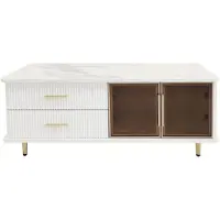 Selius Table basse - Table d'appoint - Table de salon - Table d'angle - Table pour salon - Plateau de table imitation marbre