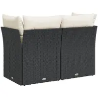 Selius Tweezitsbank extérieur - Banc d'extérieur - Banc de jardin - Banc de terrasse - Canapé lounge - Modèle noir