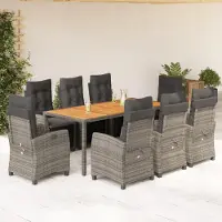 Selius Canapé de jardin - Banc de jardin - Ensemble de salon de jardin - Groupe de sièges - Banc d'extérieur - Repose-tête et repose-pieds réglables