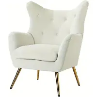 Selius Fauteuil - Fauteuil de relaxation - Fauteuil inclinable - Fauteuil à oreilles - Fauteuil de détente - Revêtement en velours - Pieds en métal doré