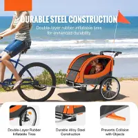 Selius Remorque pour vélo - Chariot pour vélo - Chariot pour enfants - Remorque pour vélo pour enfants - Remorque vélo - Porte-bébé double
