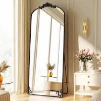 Selius Miroir mural vintage, dimensions 76x165 cm - miroir mural rétro pleine longueur avec cadre en aluminium