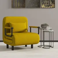 Selius Canapé-lit - Banquette-lit - Canapé convertible - Canapé-divan - Banc d'assise - Jaune - Coussin en mousse à mémoire de forme - Structure métallique compacte
