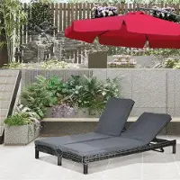 Selius Fauteuil de jardin double - Canapé lounge double - Banc de jardin - Transat - Canapé lounge