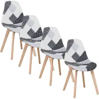 Selius Ensemble de 4 chaises - Chaise de salle à manger - Ensemble de chaises pour salle à manger - Pieds en bois - 4 chaises - Pour cuisine ou salon