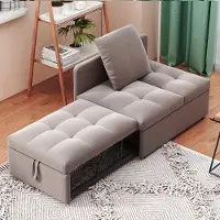 Selius Canapé-lit gain de place avec dossier réglable, fauteuil gris confortable pour divers espaces