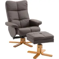 Selius Fauteuil relax - Fauteuil pivotant - Fauteuil longue - Fauteuil TV - Similicuir - Rotation à 360° - Dossier réglable