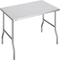 Selius Table de travail - Banc de travail en acier inoxydable - Table en acier inoxydable - Table de cuisine - Banc de travail pliable - Acier inoxydable 201 - 122x61 cm