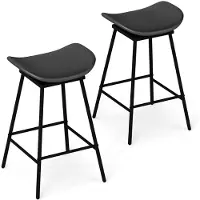Selius Tabouret de bar - Tabouret bar - Tabouret de bar avec repose-pieds - Chaise de cuisine - Tabourets de bar - Rotation à 360° - Assise en similicuir