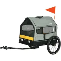 Selius Remorque pour chiens - Remorque pour vélos - Chariot pour chiens - Porteur pour animaux - Chariot de transport - Gris - Conception 3-en-1