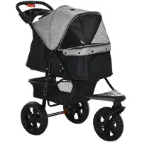 Selius Poussette pour chiens – Jusqu'à 25 kg – Design pliable – Roues en caoutchouc – Structure en fer robuste – Chariot pour animaux