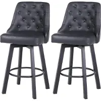 Selius Tabourets de bar - Chaises de bar - Tabourets - Chaises hautes - Chaises de bistrot - Lot de 2 - Assise en mousse ergonomique