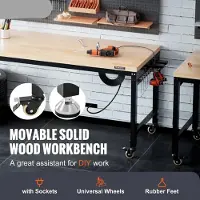 Selius Table de travail réglable - Table d'atelier - Table de travail industrielle - Table de travail pour garage - Sur roulettes - 48x24 pouces - Capacité de 2000 livres