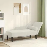 Selius Fauteuil long - Canapé lounge - Divan - Fauteuil relax - Canapé d'angle - Crème - Format compact