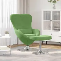Selius Fauteuil - Fauteuil de relaxation - Fauteuil lounge - Canapé - Vert clair - Inclut un repose-pieds