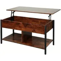 Selius Table basse - Table d'appoint - Table de salon - Table réglable avec plateau relevable