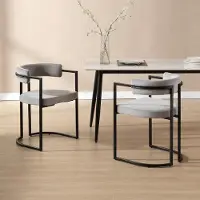 Selius Chaises de salle à manger modernes - Chaises de bureau - Chaises de cuisine - Chaises d'appoint - Chaises avec accoudoirs - Velours gris