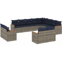 Selius Ensembles de mobilier de jardin - Bancs d'extérieur - Ensembles de table et chaises - Canapés de jardin - Mobilier d'extérieur - Rotin synthétique (PE) - Structure en acier avec revêtement par poudre
