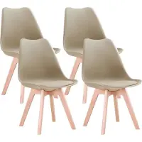 Selius Chaises de salle à manger - Chaise de salle à manger - Style scandinave - Chaise enveloppante - Ergonomique - Lot de 4 - Beige