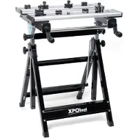 Selius Table de travail mobile jusqu'à 100 kg - Table pliante - Hauteur réglable de 77 à 107 cm - Avec bacs de rangement