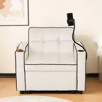 Selius Canapé 3 en 1 - Convertible en lit - Fauteuil relax - Fauteuil - Convertible en lit - Beige - Rembourrage en mousse confortable