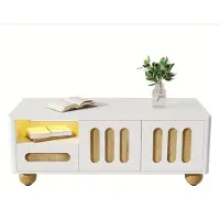 Selius Table basse - design moderne en métal avec espace de rangement