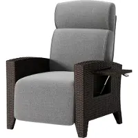 Selius Canapé en rotin - Banc de jardin - Fauteuil relax - Coin salon d'extérieur - Canapé en rotin - Gris anthracite