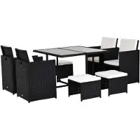 Selius Ensemble de salon pour 8 personnes - Mobilier de jardin - Ensemble d'angle - Canapé d'extérieur - Mobilier d'extérieur - Rotin résistant aux intempéries