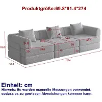 Selius Divan-lit convertible - Canapé-lit - Lit d'appoint - Divan convertible - Canapé transformable en lit - Divan convertible en chenille 2 en 1 avec espace de rangement