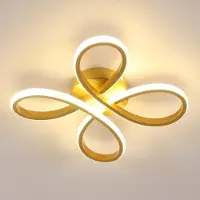COMELY Appareil d'éclairage LED pour plafond, 30W, 3375 lumens, lampe de plafond LED moderne, éclairage pour salon, chambre à coucher, salle à manger, lumière chaude 3000K, 30 cm, couleur or
