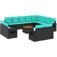 Selius Banc de jardin - Banc d'extérieur - Petit banc de jardin - Mobilier de jardin - Ensemble de salon de jardin - Rotin synthétique résistant aux intempéries