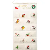 OCreon Calendrier de l'Avent en tissu, à remplir. Calendrier mural de l'Avent avec 24 compartiments pour les cadeaux de Noël. Cartes de Noël, bonbons, cartes