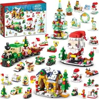OCreon Calendrier de l'Avent, ensemble de construction de sapin de Noël - 24 jours de surprises dans une boîte mystérieuse - 24 pièces, jouets pour calendrier de l'Avent