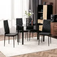 Selius Chaise de salle à manger - Chaise de cuisine - Chaise à dossier haut - Ensemble de chaises de salle à manger - Chaises noires