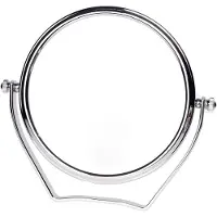 OCreon Miroir de salle de bain double face - 10 compartiments - Rotation à 360 degrés - Finition chrome standard + 10x grossissement