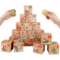 OCreon Calendrier de l'Avent à réaliser soi-même – Petites boîtes cadeaux – 24 boîtes pour créer votre propre calendrier de l'Avent – Boîtes colorées à disposer