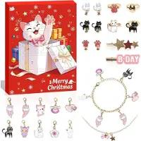 OCreon Calendrier de l'Avent 2026 pour enfants - Filles - Bijoux sur le thème des chats