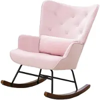 Selius Fauteuil à bascule - Fauteuil relax - Fauteuil lounge - Fauteuil à bascule pour chambre de bébé - Siège de repas - Revêtement en velours