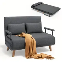 Selius Canapé 3 en 1 - Canapé-lit - Divan-lit - Canapé d'appoint - Canapé réglable - Gris foncé