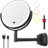 OCreon Miroir grossissant à fixer au mur - Grossissement 30x, double face