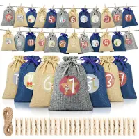 OCreon Calendrier de l'Avent à remplir - Grand - 24 pochettes de calendrier de l'Avent avec des chiffres - Sachets de l'Avent - Calendrier de Noël à remplir soi-même